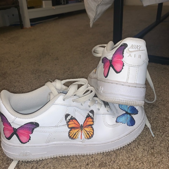 air force ones with butterflies